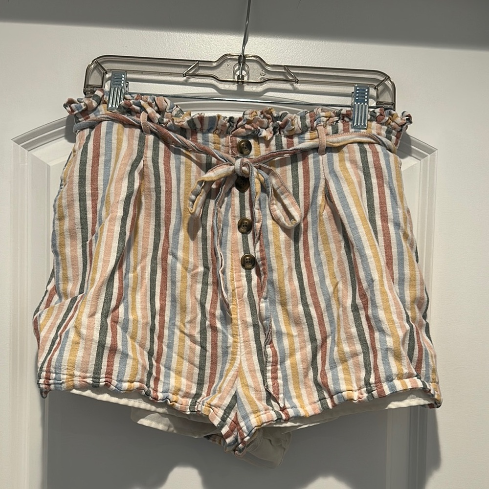 American Eagle Outfitters Tan and Brown High Waist Shorts